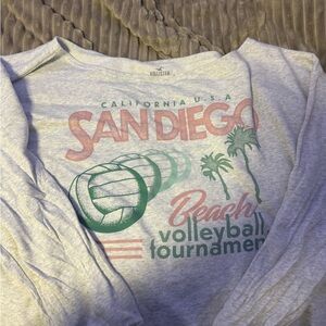 Hollister Light Gray San Diego Volleyball Long Sleeve Tee